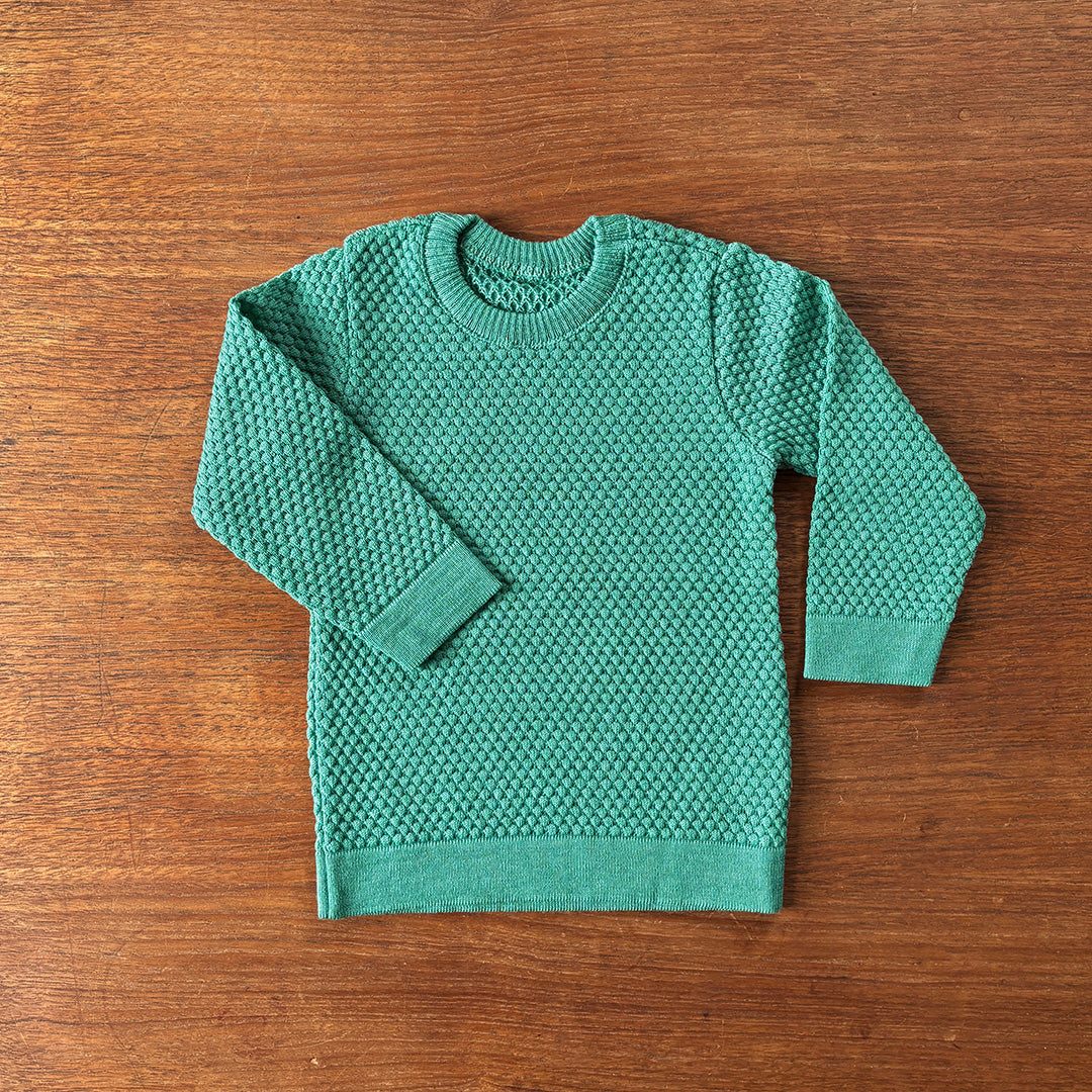 Disana wool honeycomb sweater in mint