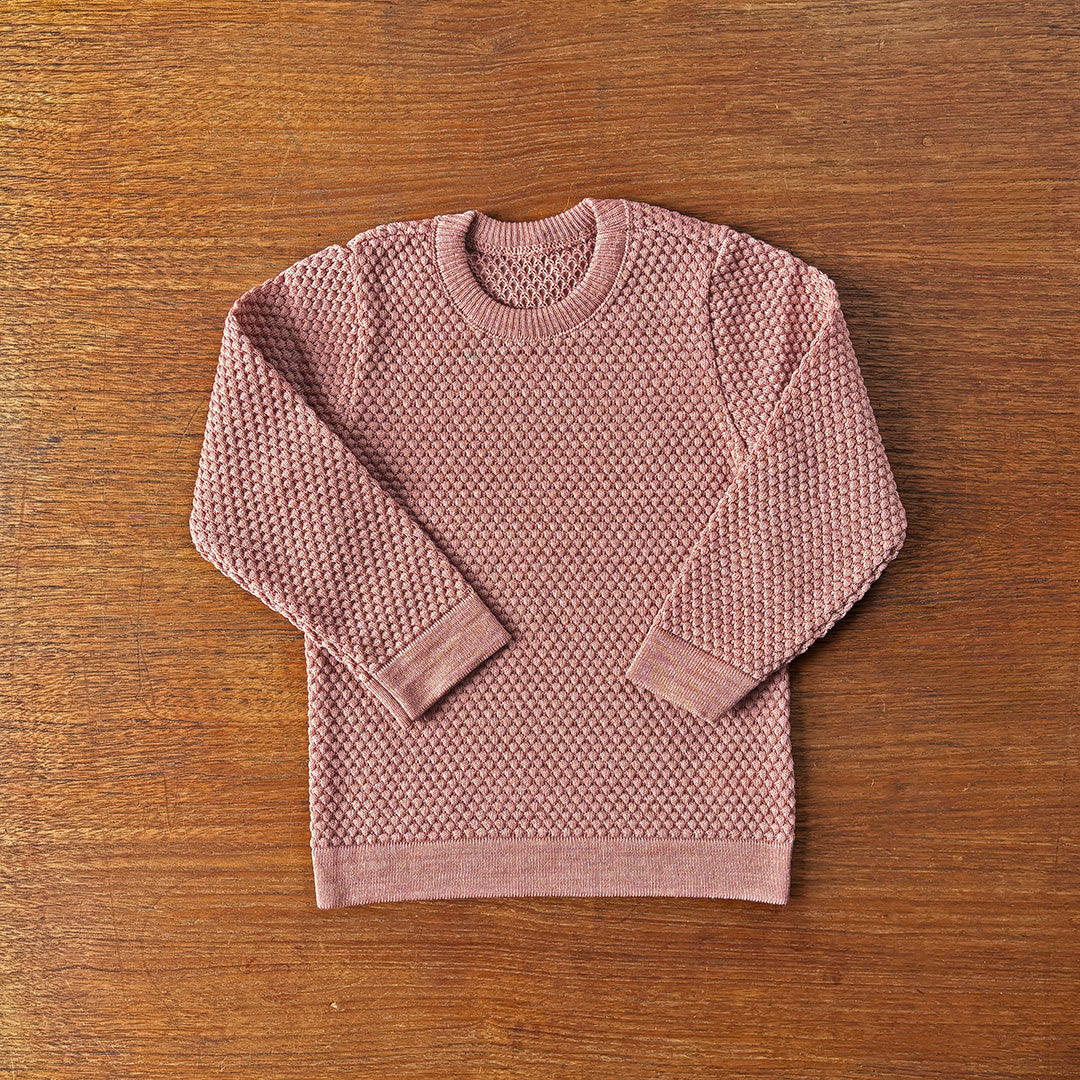 Disana wool honeycomb sweater in rose