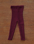 Disana ribbed wool winter leggings in cassis