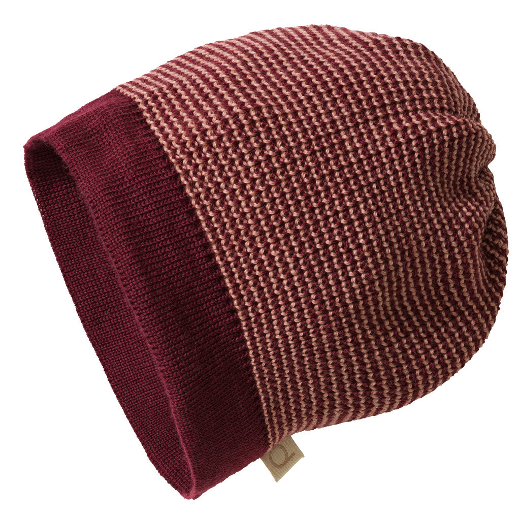 Disana wool melange beanie in cassis rose