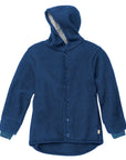 Disana boiled wool button down jacket in navy