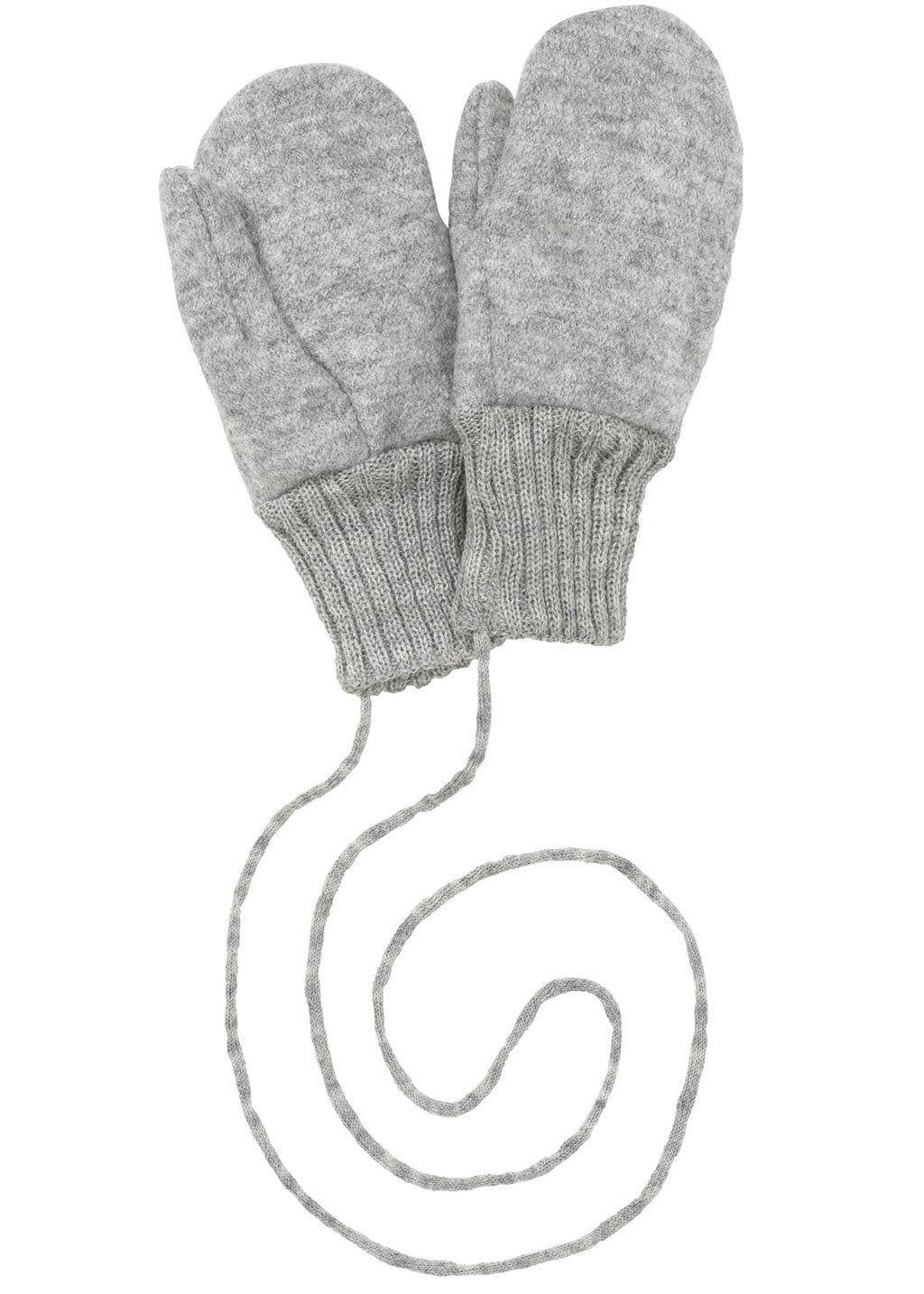 Disana boiled wool mittens in gray