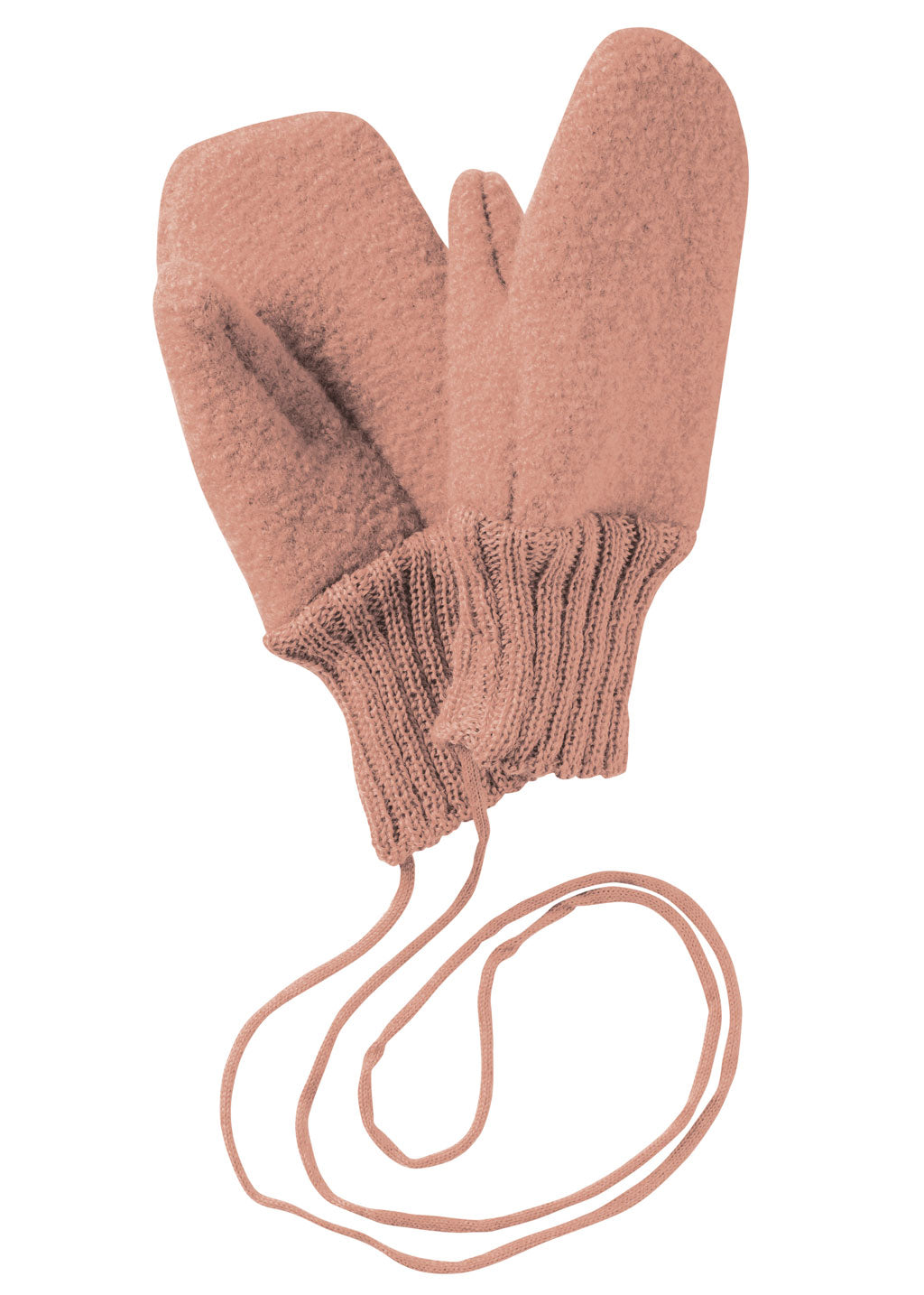 Disana boiled wool mittens in rose