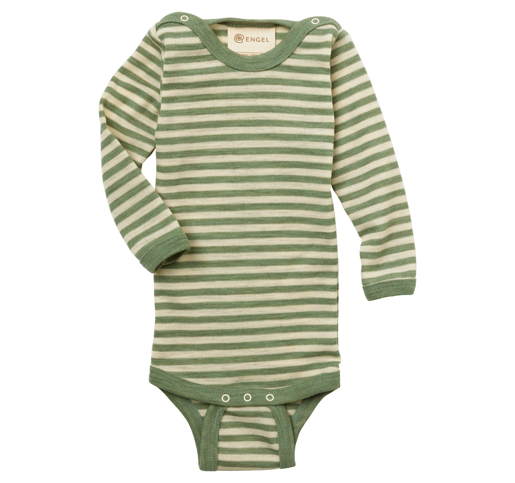 Engel 100% wool bodysuit in sage heather