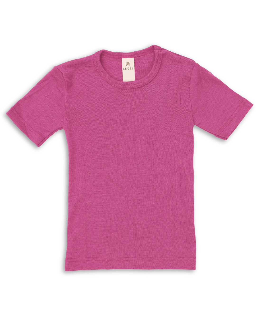 Engel wool silk short sleeve tee in raspberry