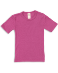 Engel wool silk short sleeve tee in raspberry