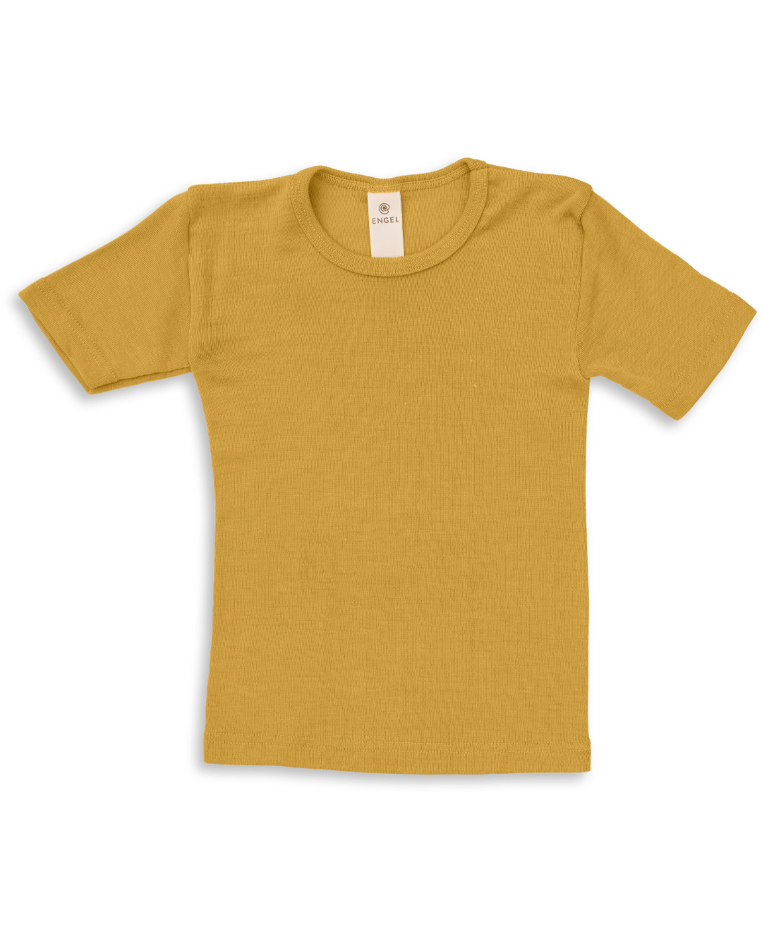 Engel wool silk short sleeve tee in saffron