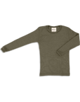 Engel long sleeve shirt in olive, made of a wool silk blend