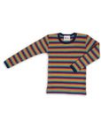 Engel wool-silk long sleeve thermal layer, in multicolor stripe.