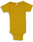 Engel short sleeved wool/silk bodysuit in saffron