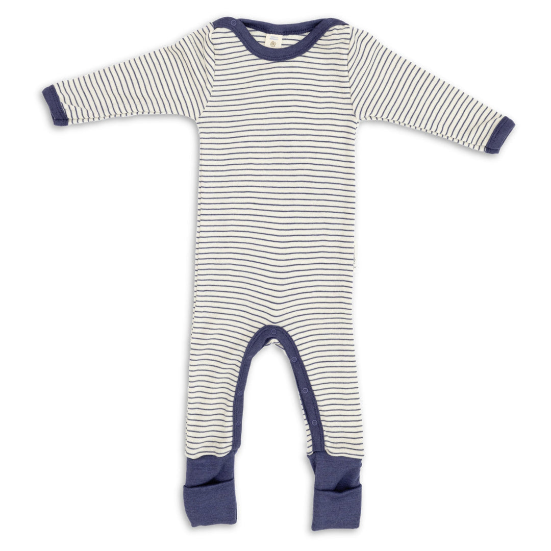 Engel wool/silk thin stripe pajamas in navy-natural