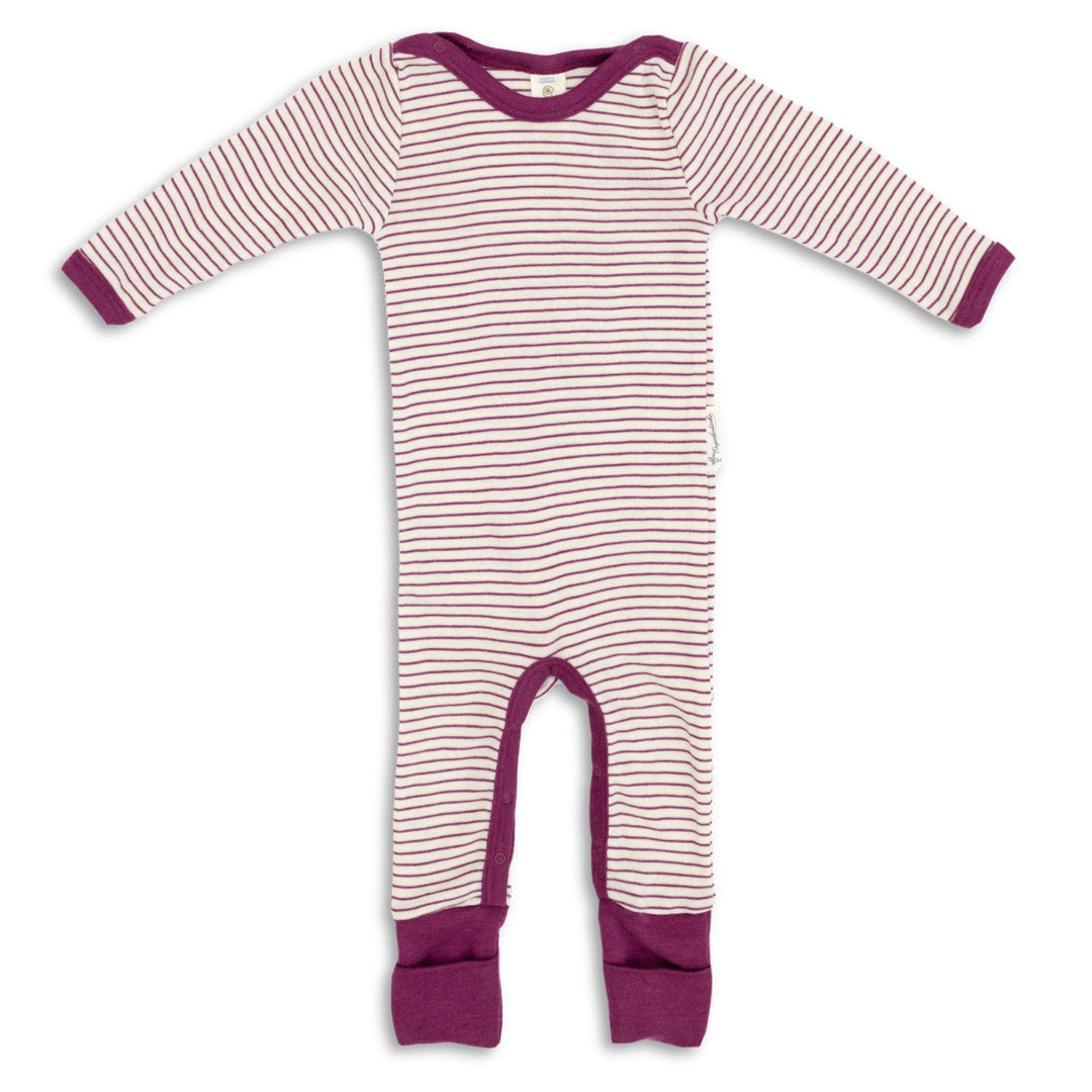 Engel wool/silk thin stripe pajamas in orchid-natural