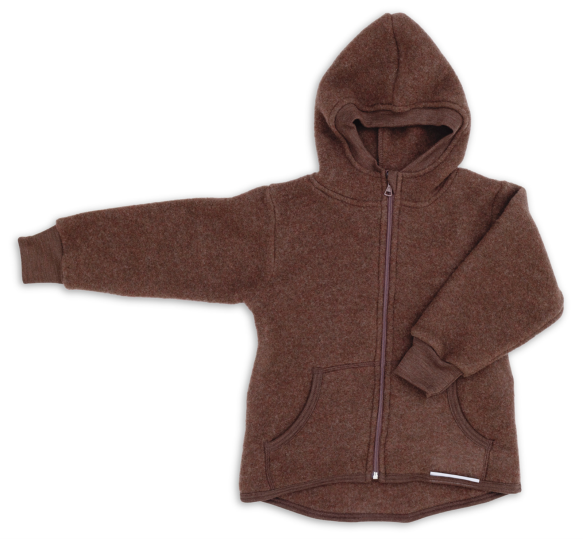 Engel kids wool jacket in cinnamon melange