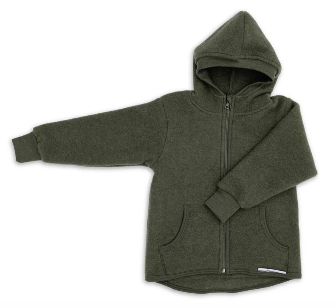 Engel kids wool jacket in reed melange