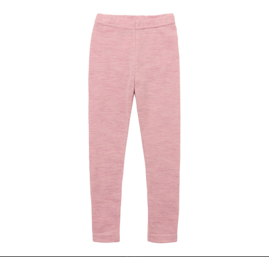 Engel children's 100% organic wool leggings in rose heather