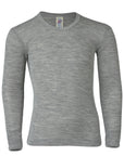 Engel long sleeve shirt light grey melange, made of wool silk blend