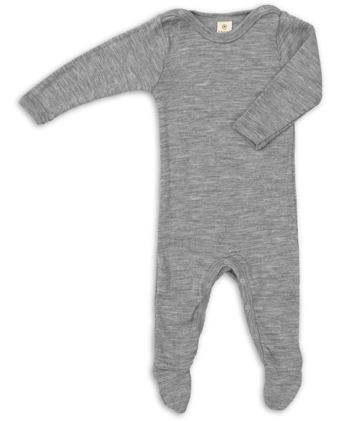 Engel wool-silk footed bodysuit in gray