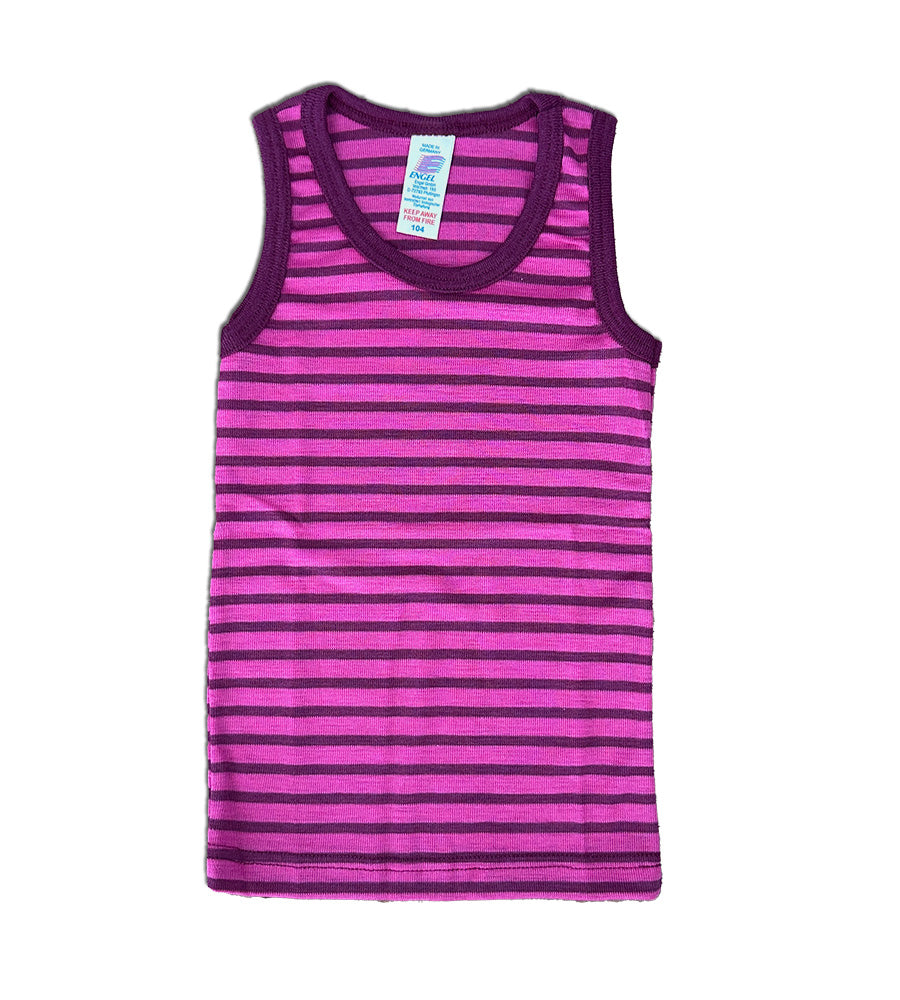 Engel striped tank in raspberry-orchid made of a wool silk blend