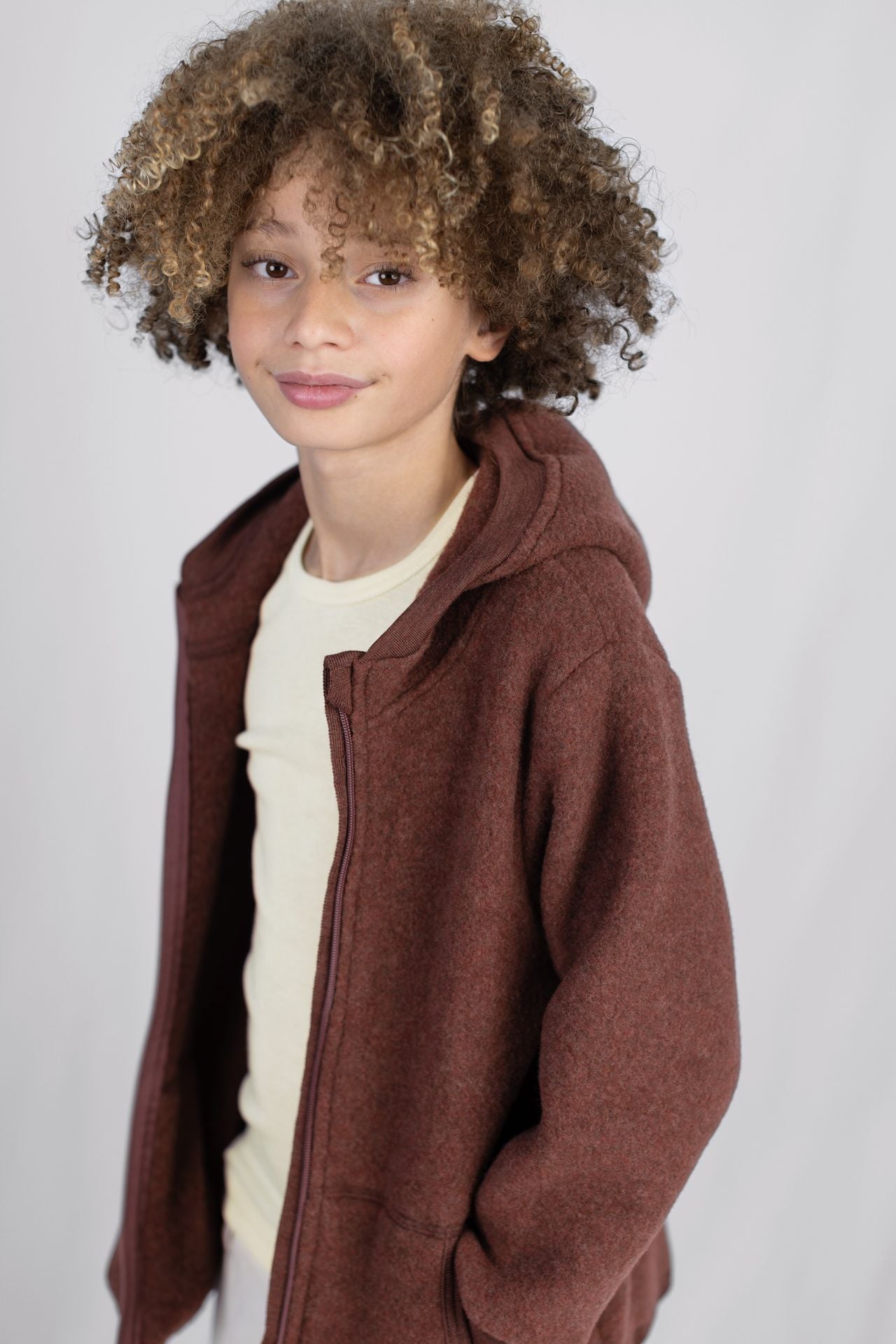Kids' wool fleece zip jacket
