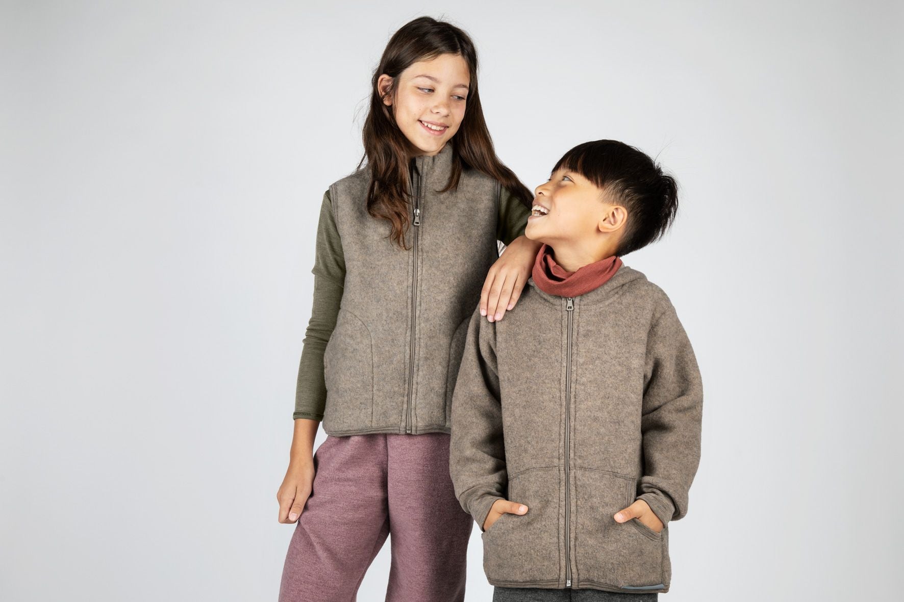 Kids' wool fleece zip jacket