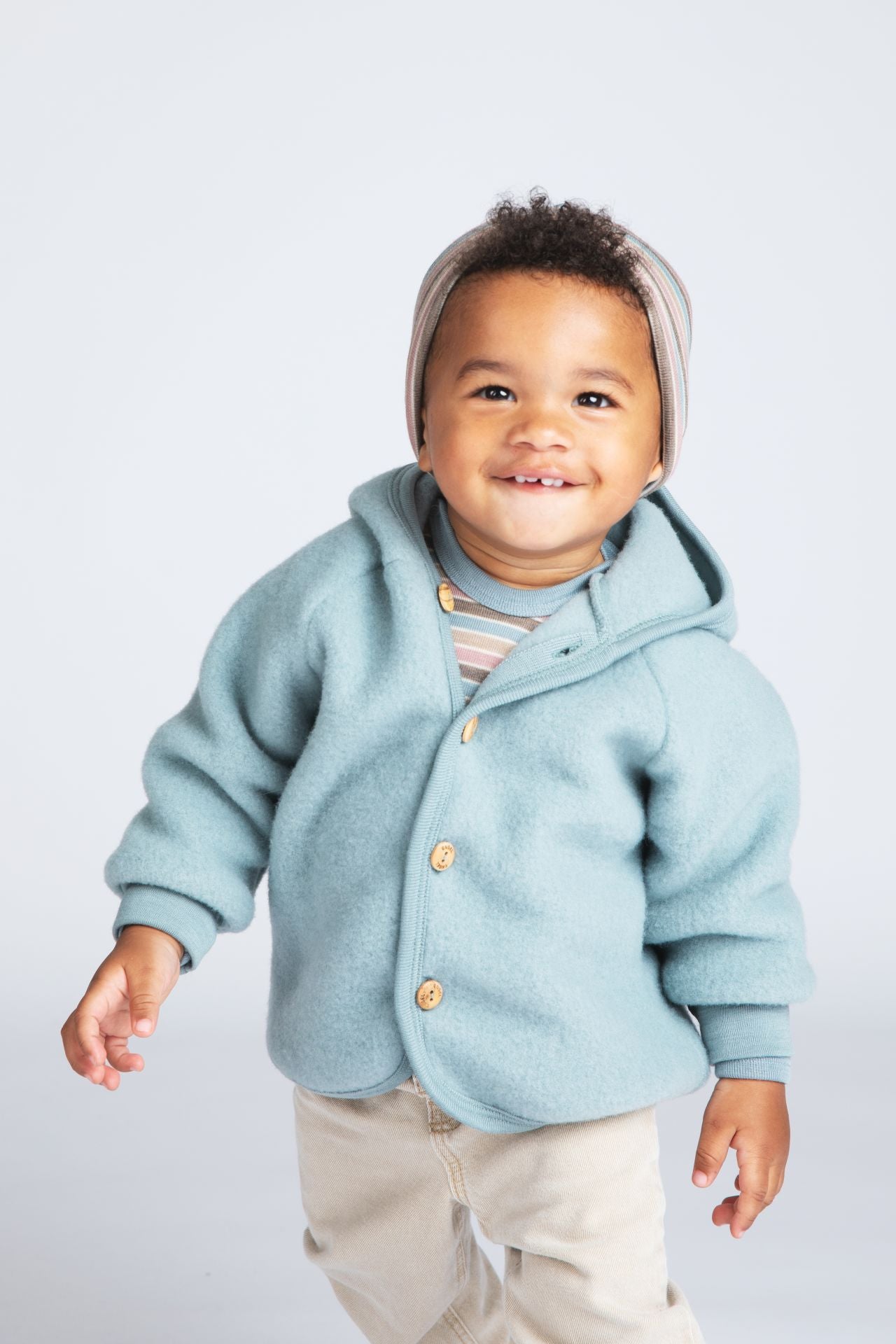 Hooded wool fleece jacket