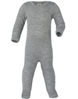 Engel wool and silk footed sleep overall with snaps in gray