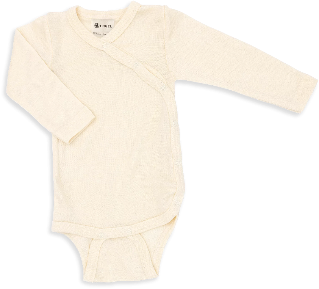 Engel wool silk kimono bodysuit in natural