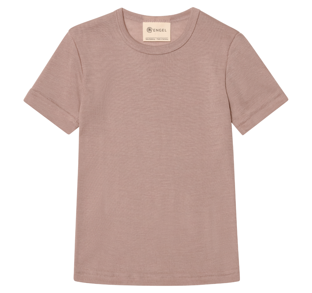 Engel wool silk t-shirt in dusty rose