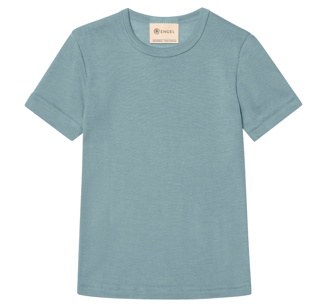 Engel wool silk t-shirt in slate blue