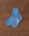 Grodo fine ribbed organic wool socks in steel blue