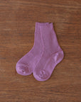 Grodo fine ribbed organic wool socks in antique rose