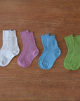 All four colors of Grodo fine ribbed organic wool socks 