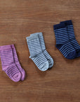 Grodo lightweight wool-cotton socks in three stripe options
