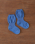 Grodo fine knit wool baby socks in blue