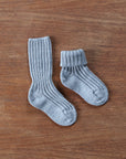 Grodo thick ribbed wool socks in gray