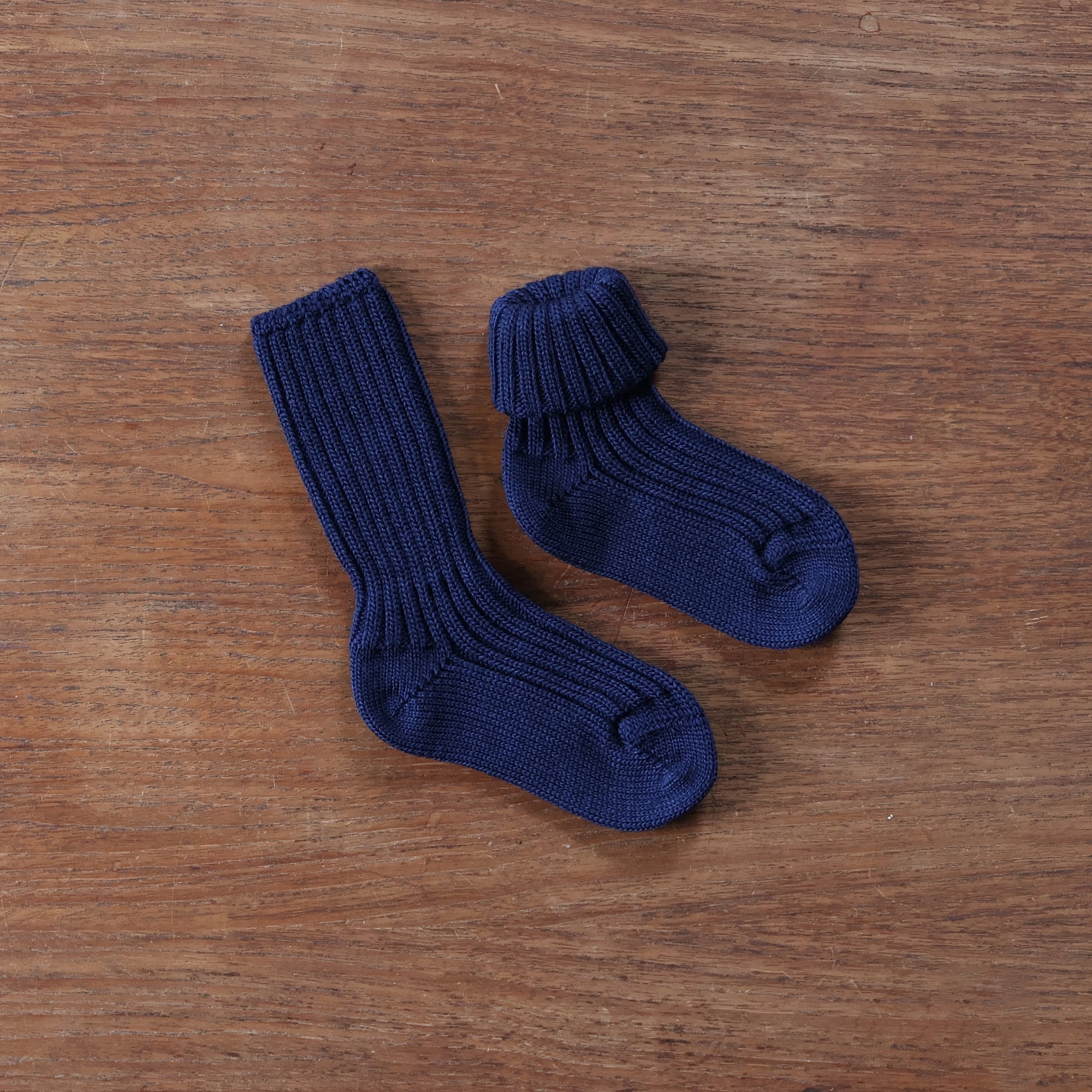 Grodo thick ribbed wool socks in navy