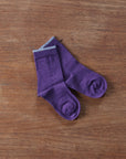 Grodo wool cotton kids socks in purple with a gray trim