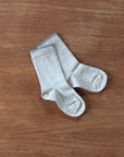Grodo wool cotton kids socks in sand with a gray trim
