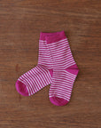 Grodo Organic Cotton thin stripe kids socks in rose