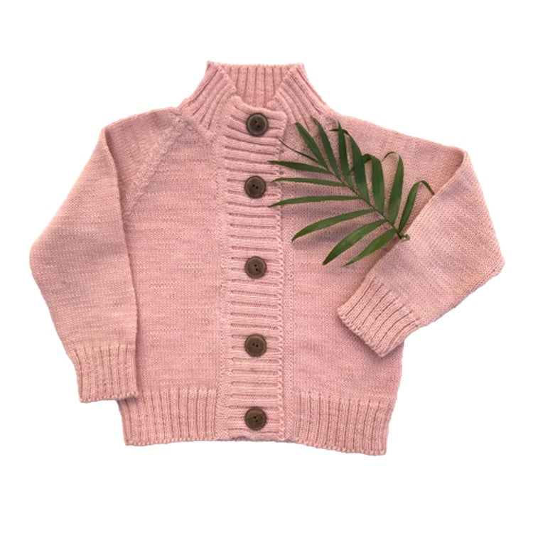 Nooks merino wool cardigan in Cherry blossom