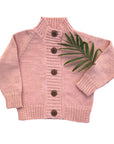 Nooks merino wool cardigan in Cherry blossom
