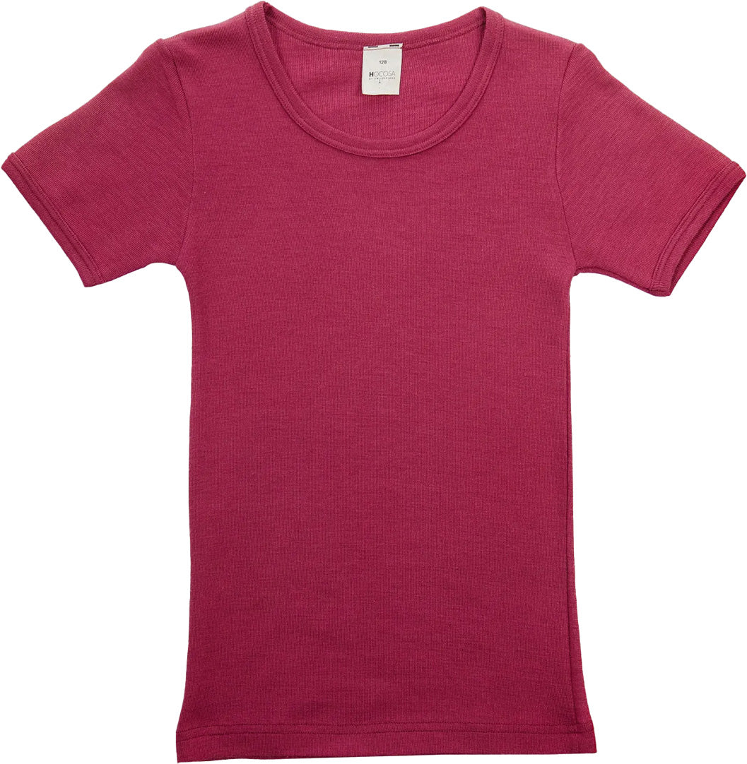 Hocosa wool-silk kids t-shirt in ruby