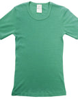 Hocosa organic wool silk t-shirt in sea foam