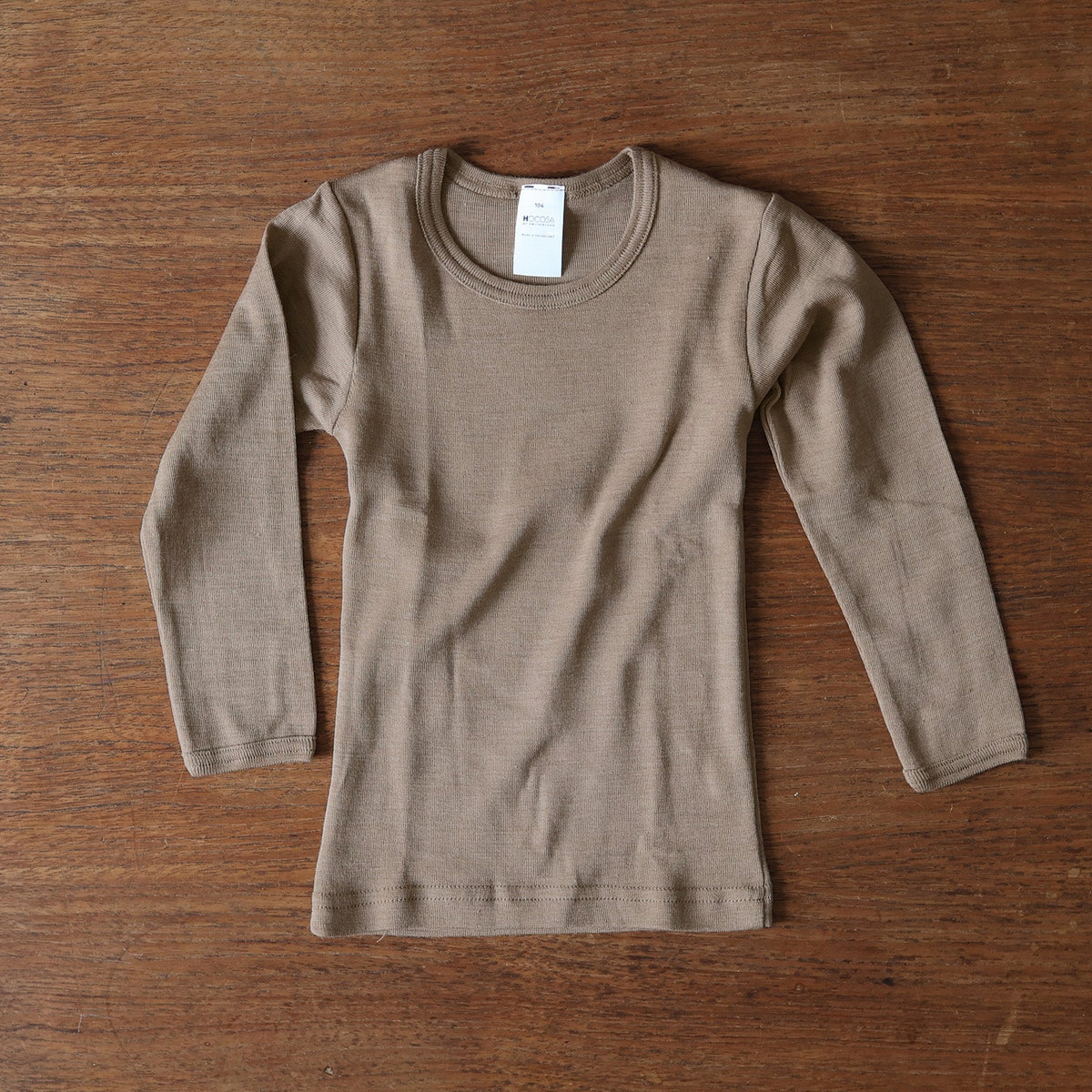 Hocosa wool/silk children's shirt in caramel