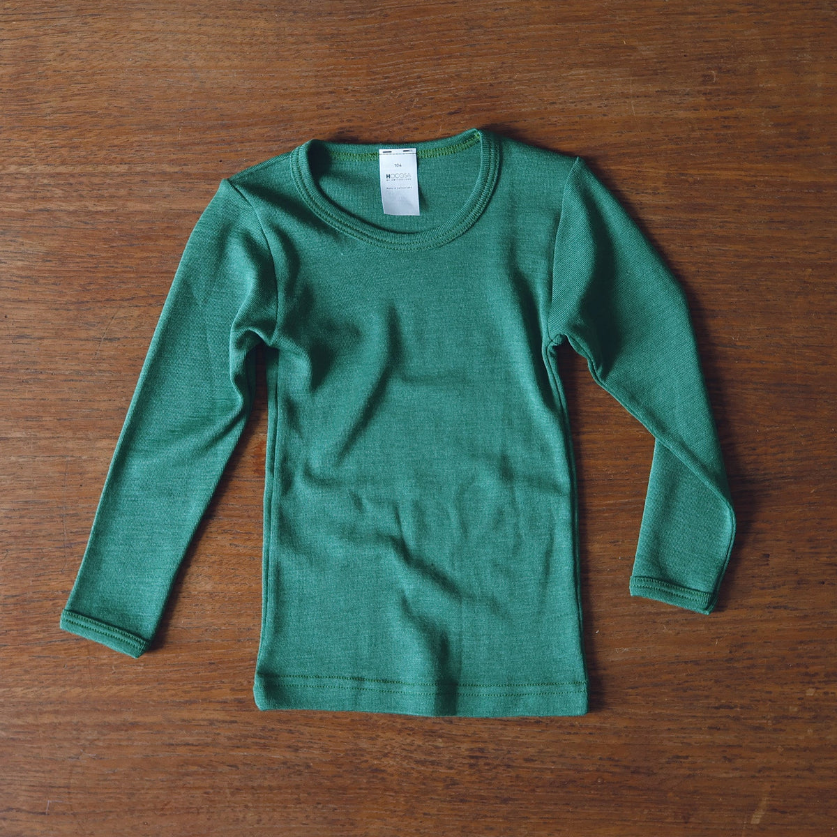 Hocosa wool/silk children's shirt in green