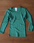 Hocosa wool/silk children's shirt in green