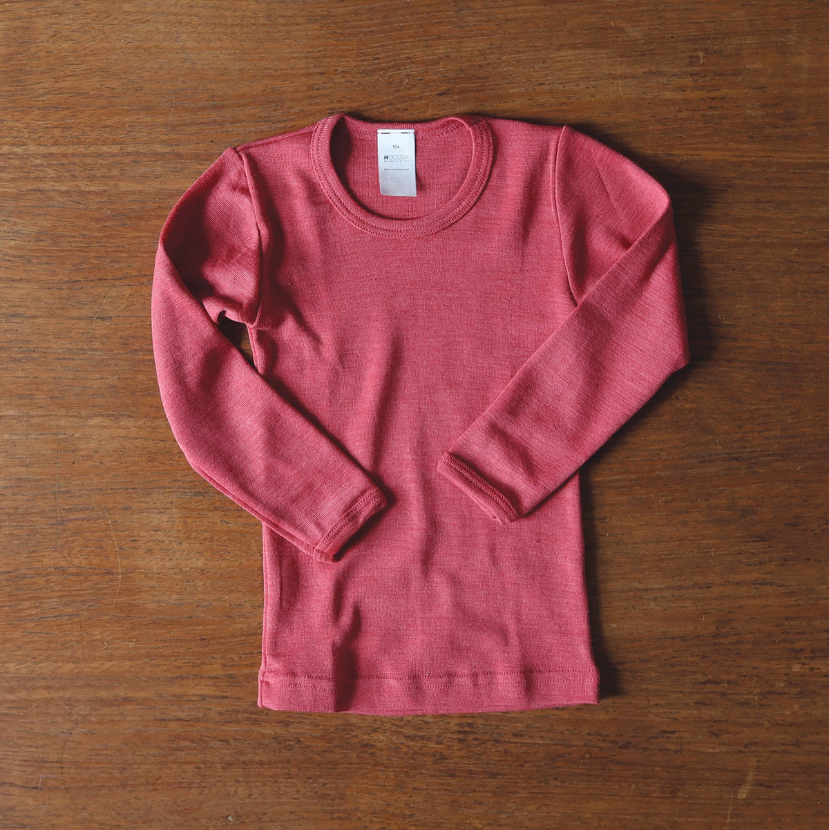 Hocosa wool/silk children's shirt in poppy