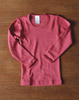 Hocosa wool/silk children's shirt in poppy