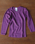Hocosa wool/silk children's shirt in violet