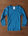 Hocosa wool/silk children's shirt in teal